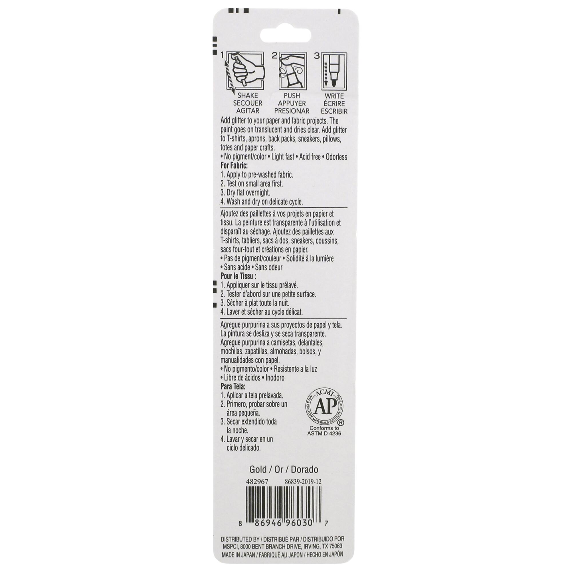 Glitter Medium Tip Multi-Surface Premium Paint Pen by Craft Smart
